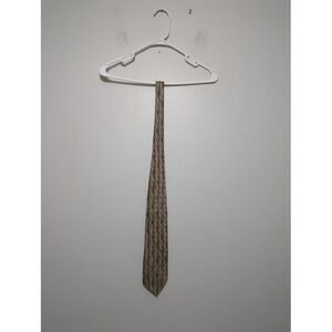 Signorcelli d'Italia 100% Silk Mens Necktie Gold Geometric Print Hand Made